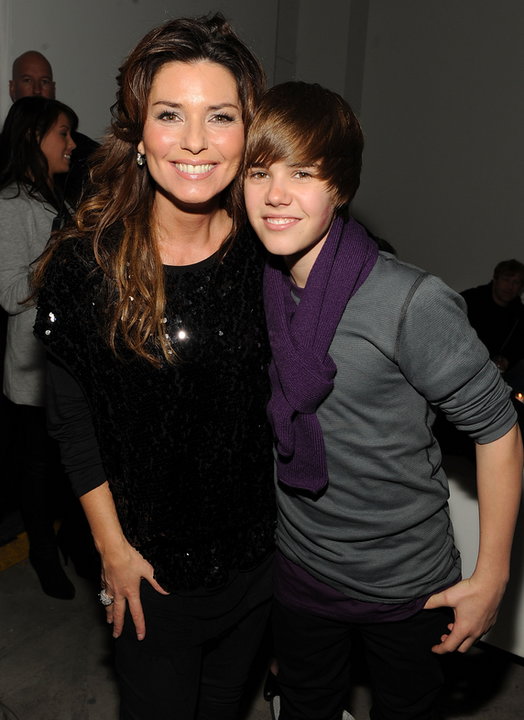 Shania Twain i Justin Bieber w 2009 roku