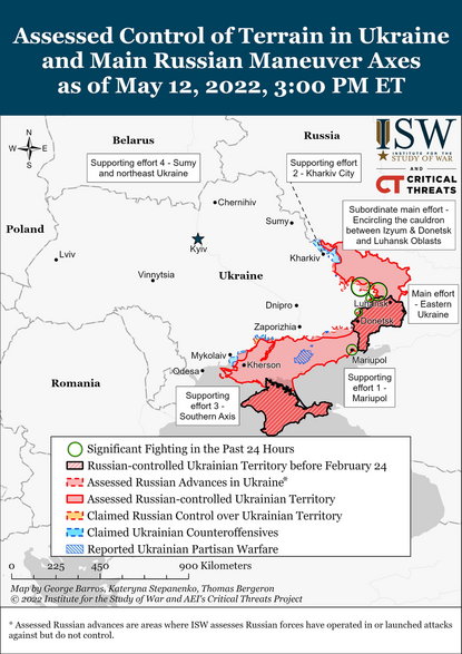 Ogólna sytuacja wojskowa w Ukrainie, fot. ISW