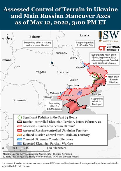 Ogólna sytuacja wojskowa w Ukrainie, fot. ISW