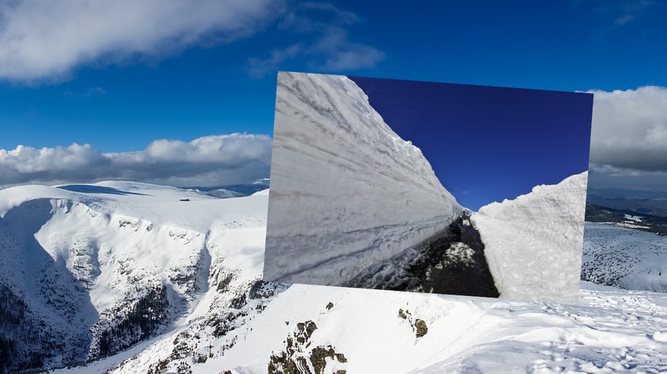 Fragment drogi w Karkonoszach został odśnieżony 