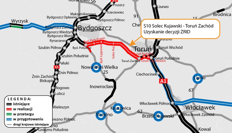 S10 Solec - Toruń Zach - decyzja ZRID