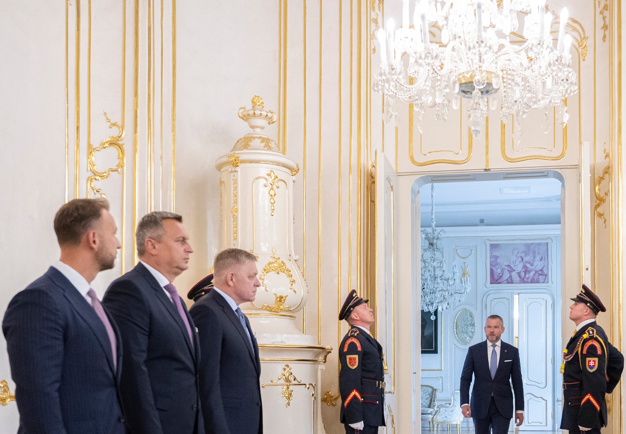 Stretnutie predsedov koaličných strán s prezidentom SR Petrom Pellegrinim.
