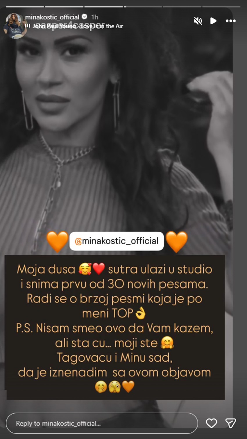 Mina Kostić, objava