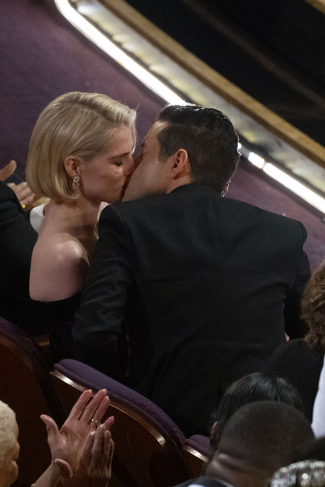 Rami Malek i Lucy Boynton podczas Oscarów 2019