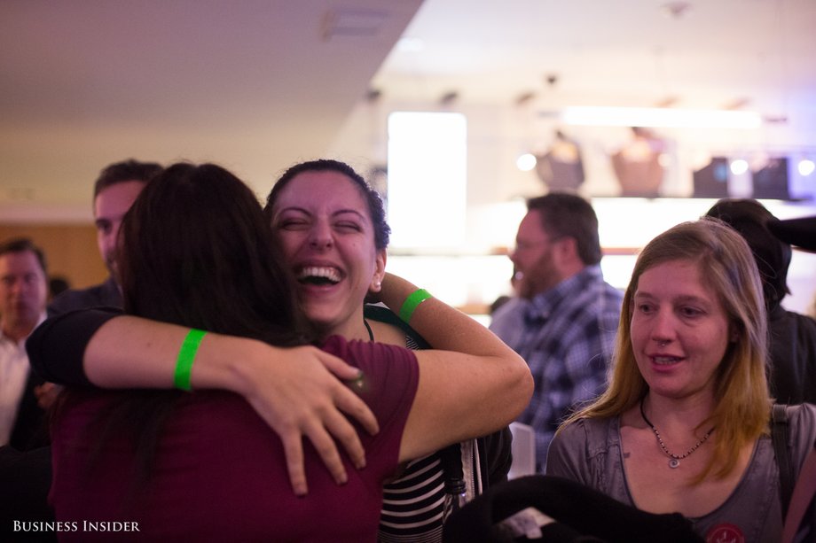 At Sparc, event attendees cheered, hugged, and threw high-fives upon hearing the news that Proposition 64 passed.