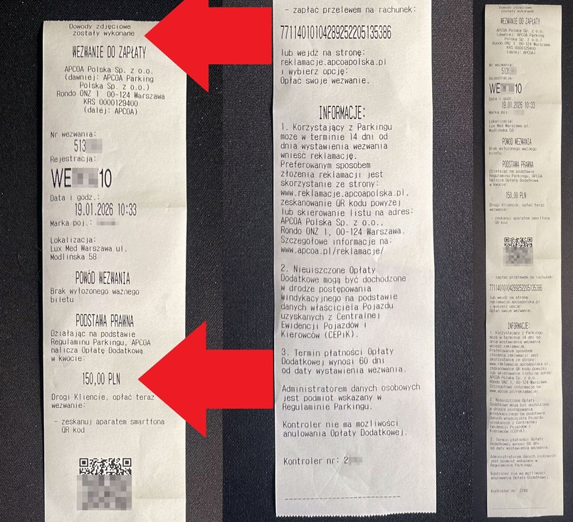 Parkowanie - wezwanie do opłaty