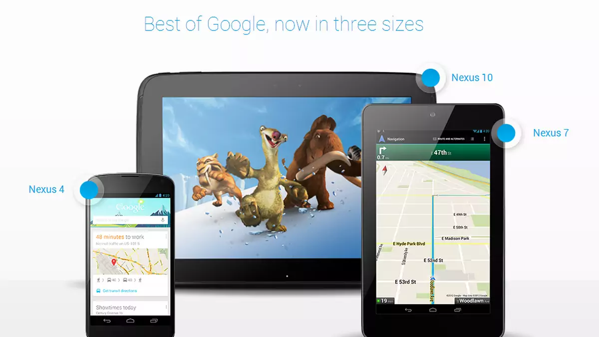 Premiera nowych urządzeń Google: Nexus 4, Nexus 7 3G i Nexus 10