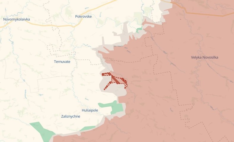 DeepState i widoczne szybkie rosyjskie postępy w tym regionie