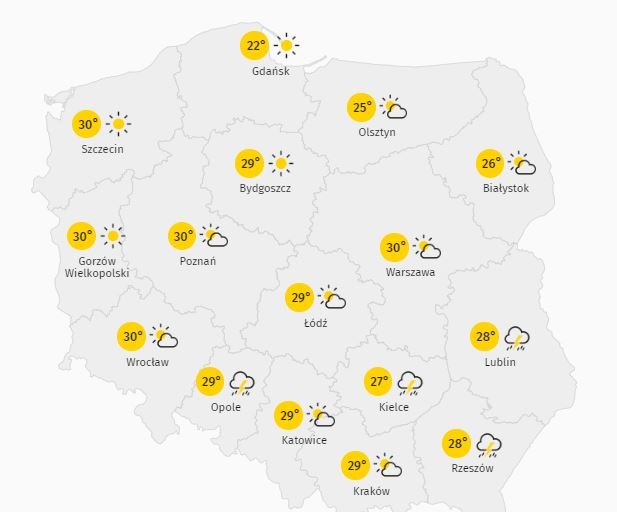 Pogoda wtorek 11 sierpnia