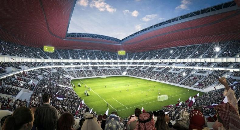 A computer generated image of the stadium to be built in Al-Khor for the Qatar World Cup