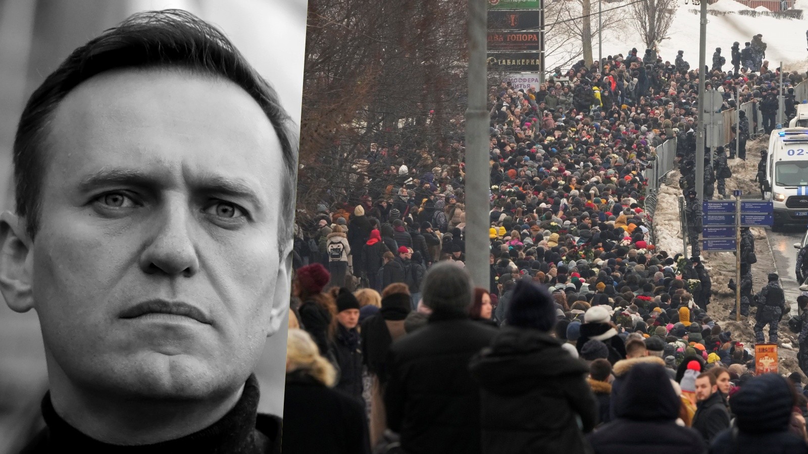 Dav počas pohrebu Navaľného.