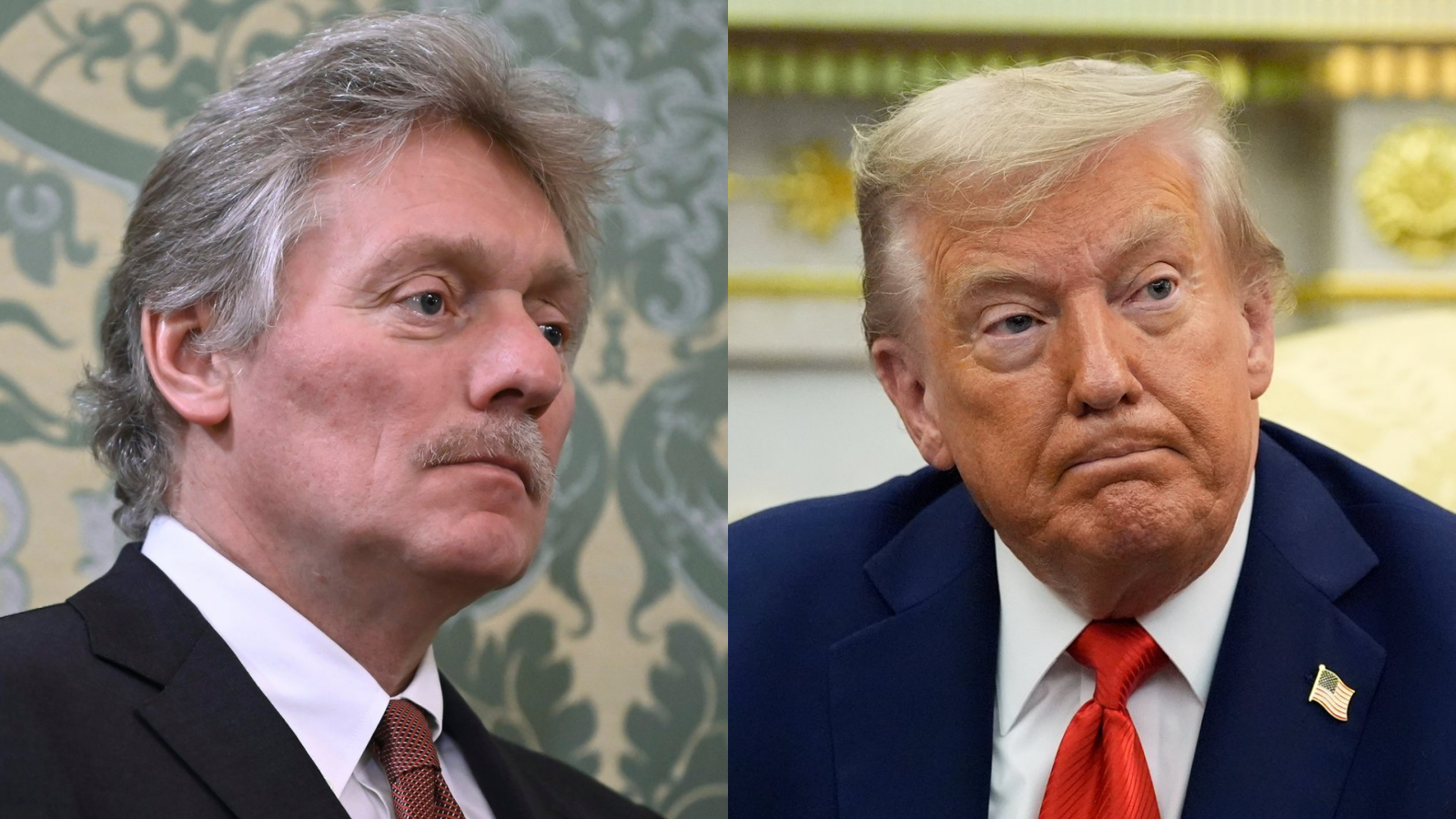 Hovorca Kremľa Dmitrij Peskov a americký prezident Donald Trump.