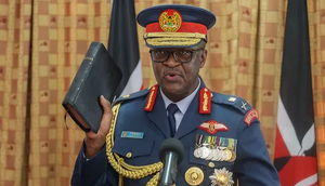 General Francis Ogolla during his swearing ceremony at State House, Nairobi on April 29, 2023