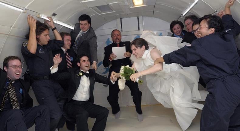 Weightless wedding