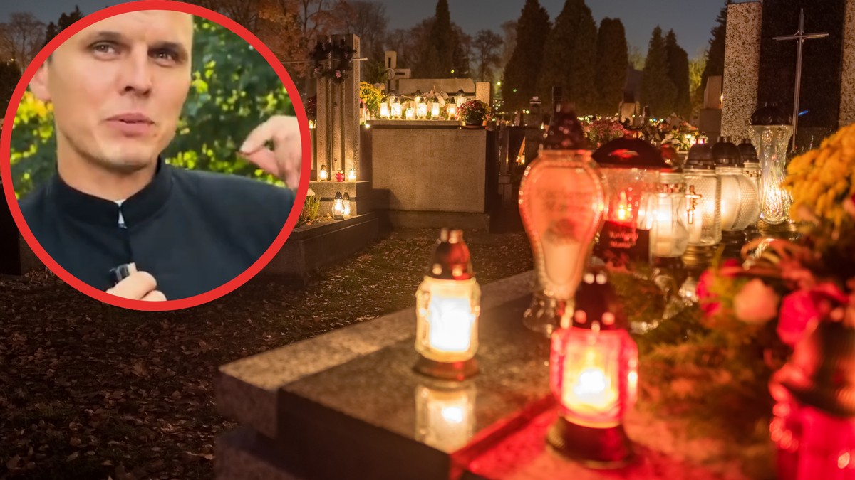 "Ksiądz z osiedla" radzi, co zabrać na cmentarz w dzień Wszystkich Świętych (fot. TikTok@ksiadz_z_osiedla)
