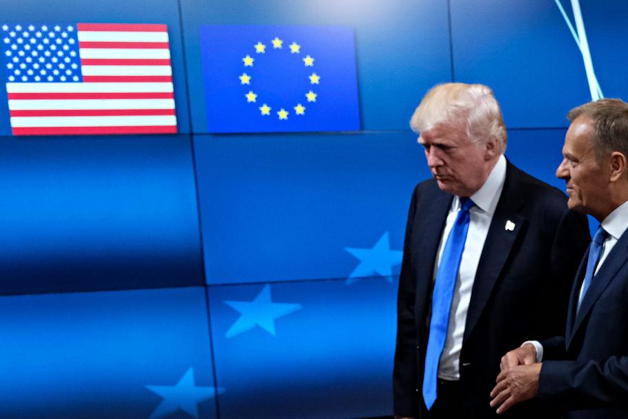 Prezydent USA Donald Trump i szef Rady Europejskiej Donald Tusk