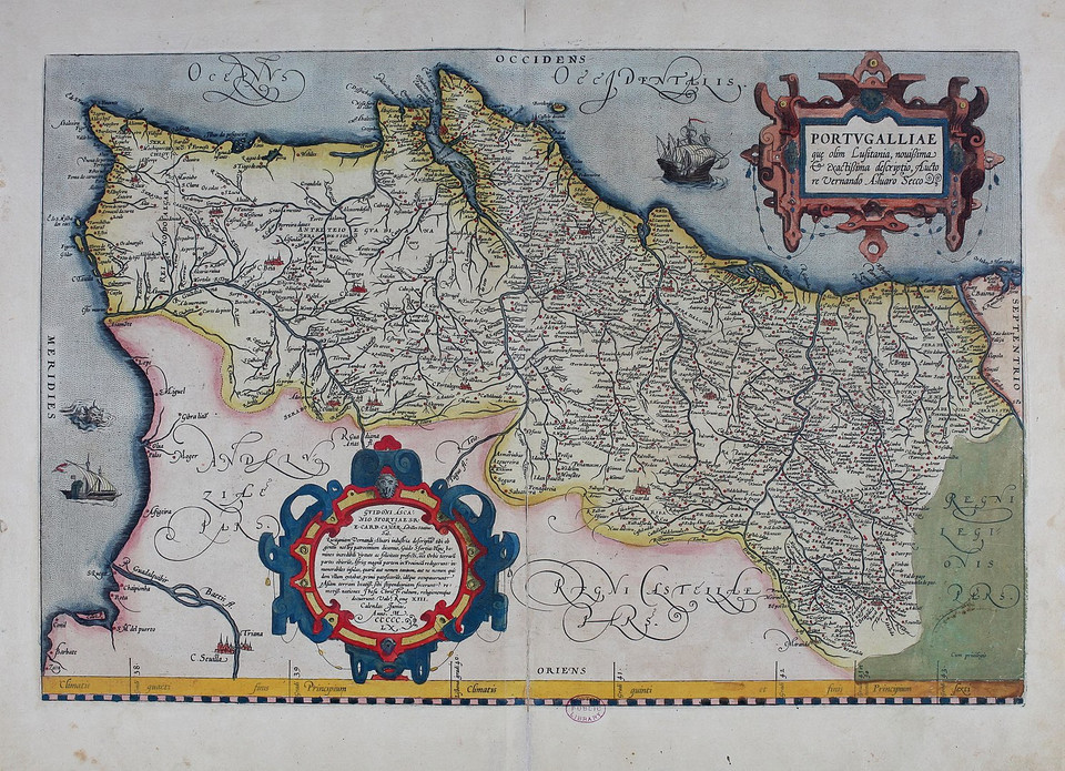 Mapa Portugalii z 1570 roku
