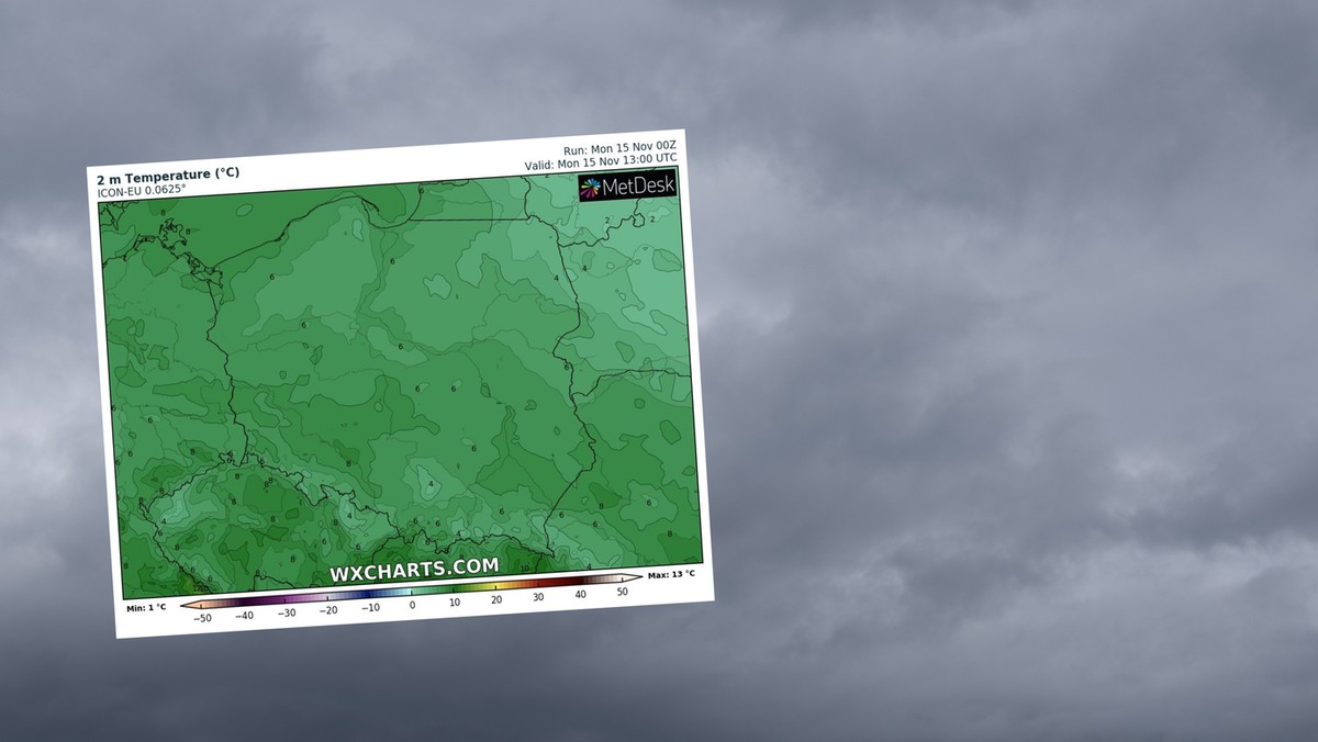 Prognoza pogody na poniedziałek, 15 listopada. Dużo chmur i niska temperatura