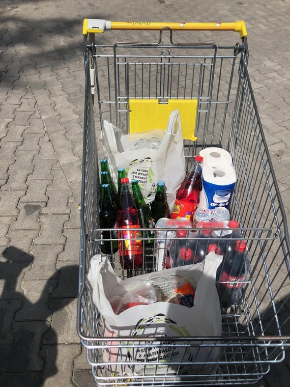 Una cesta llena de compras