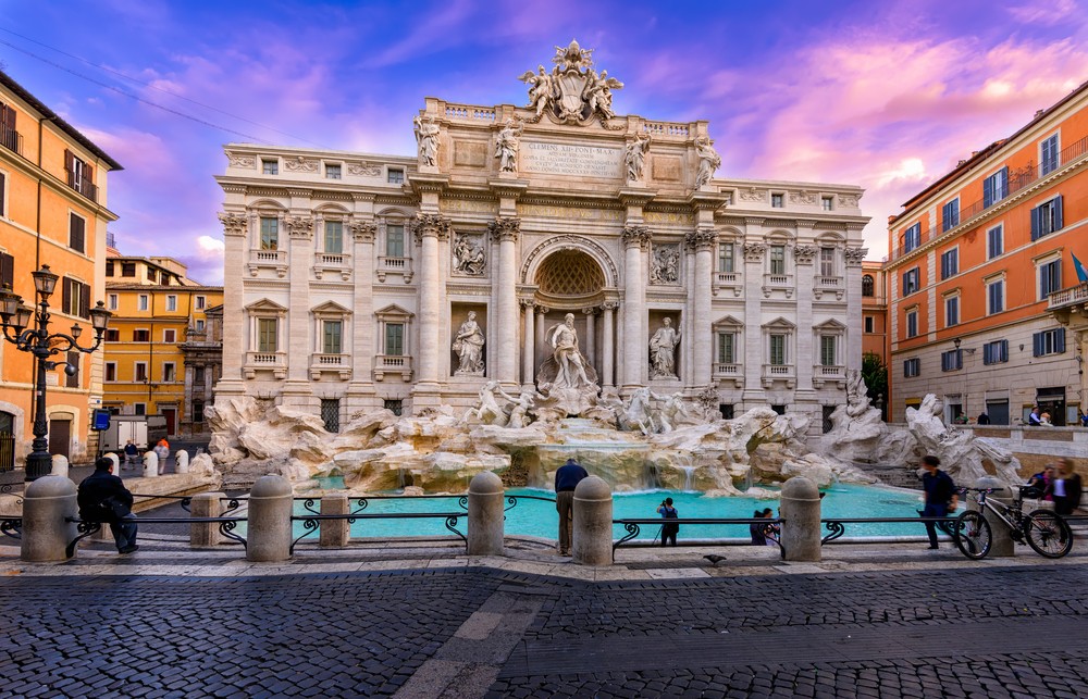 Najznámejšou fontánou Ríma je bezpochyby Fontána di Trevi.