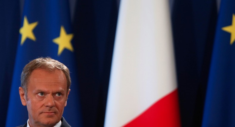 The European Council's president, Donald Tusk, in Valletta, Malta.