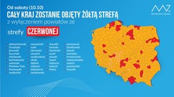 Nowa lista powiatów w czerwonej strefie od 10 października [MAPA]