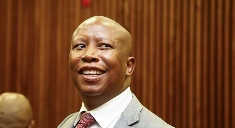 [FILE] RANDBURG, SOUTH AFRICA - JULY 01: Julius Malema (CiC of EFF) at Randburg Magistrate's Court on July 01, 2022 in Randburg, South Africa. Malema and Ndlozi are accused of assaulting Lt-Col Johannes Venter during Winnie Madikizela-Mandela's burial in 2018. (Photo by Luba Lesolle/Gallo Images via Getty Images)