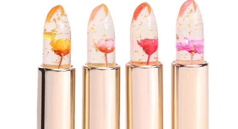 Flower, jelly and gold specks infused lipstick by Kailijumei