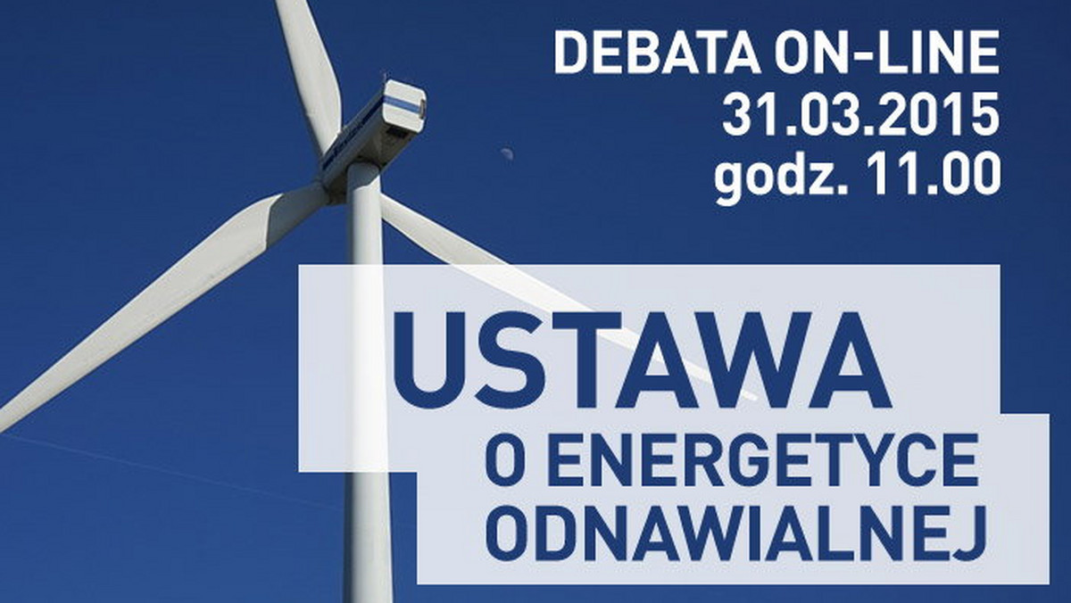 Portal Chronmyklimat.pl, którego merytorycznym opiekunem jest Fundacja Instytut na rzecz Ekorozwoju, zaprasza do udziału w debacie on-line "Ustawa o energetyce odnawialnej - Szansa dla obywatela - prosumenta i test dla rządu". Dyskusja odbędzie się 31 marca o godzinie 11.