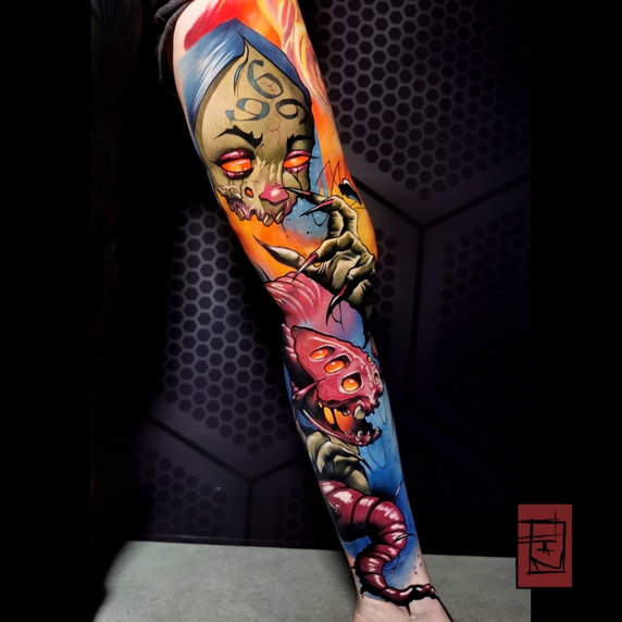 Kategoria: Tatuaż duży kolorowy (rękaw, nogawka, cały przód, całe plecy)