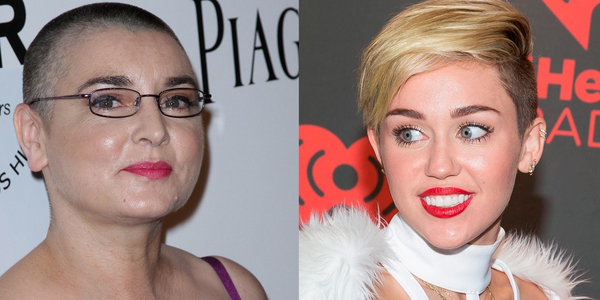 Sinead O'Connor i Miley Cyrus.