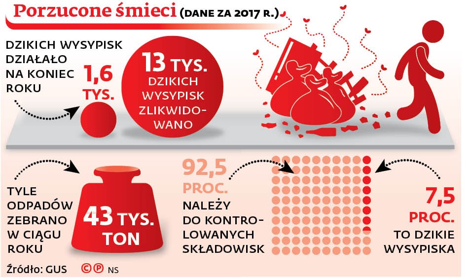 Porzucone śmieci (dane za 2017 r.)