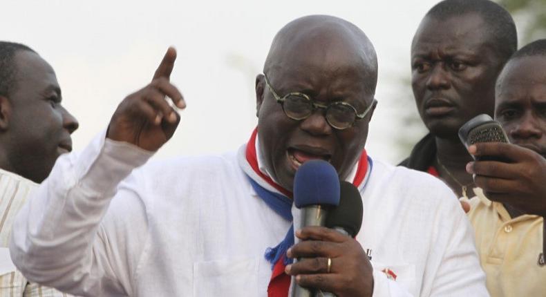 New Patriotic Party (NPP) leader Nana Akufo-Addo speaks during a meeting to contest the presidential election results, at Kwame Nkrumah Circle in Accra December 11, 2012. 