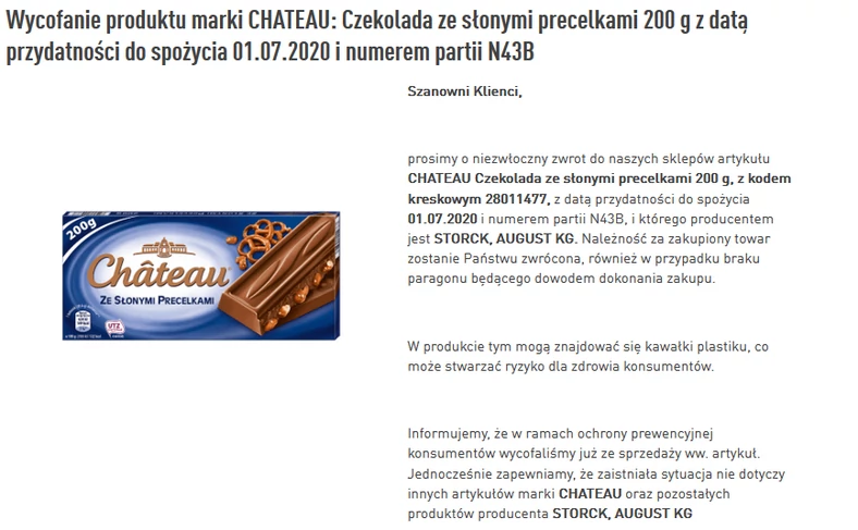 Aldi wycofuje czekoladę marki CHATEAU i Paprykarz de luxe - Kobieta