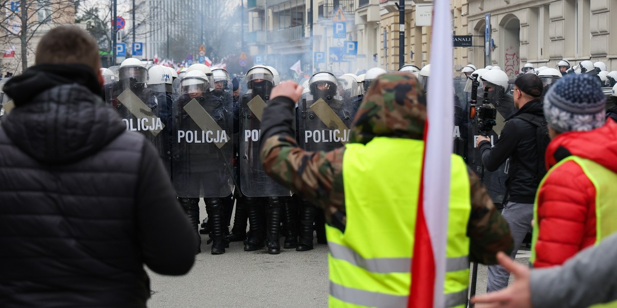 Protest rolników w Warszawie. 6 marca 2024 r.