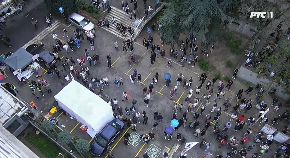 Protest studenata na Dnevniku RTS