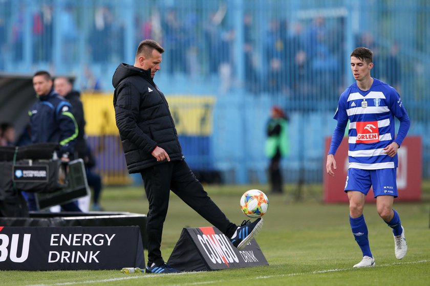 Pilka nozna. Ekstraklasa. Miedz Legnica - Wisla Plock. 28.04.2019