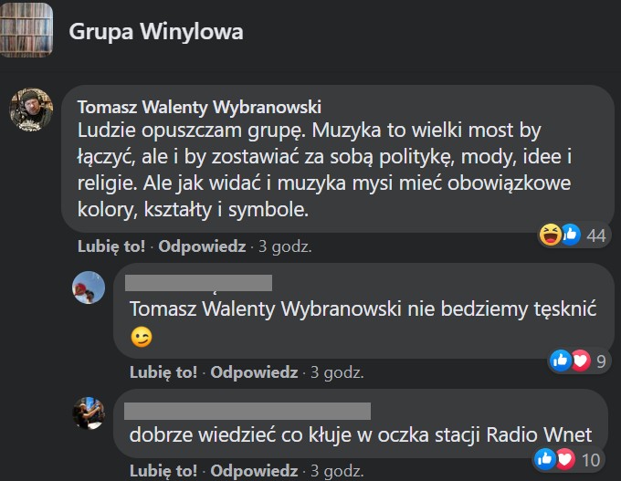 Szef muzyczny radia Wnet "ucieka" przez tęczowy winyl 