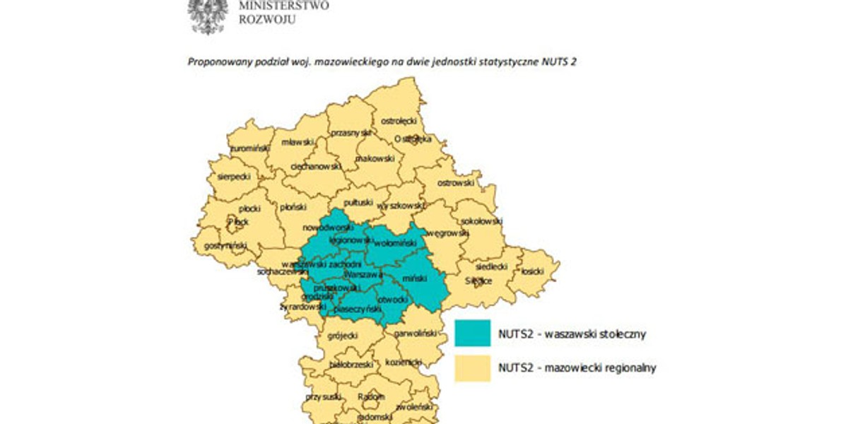 podział województwa mazowieckiego