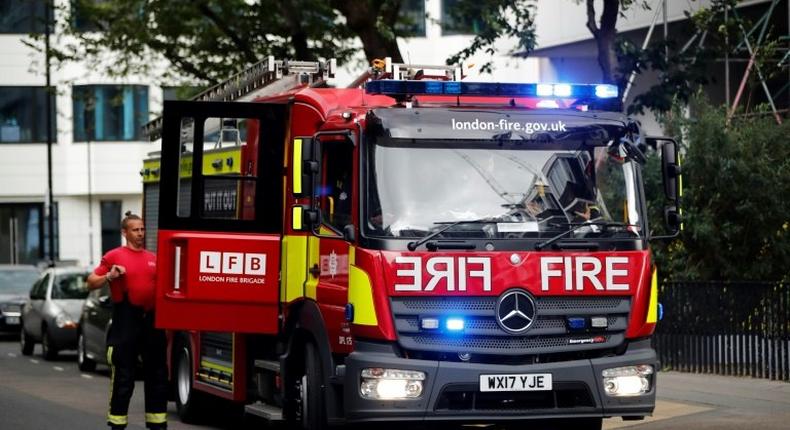 The London Fire Brigade says on twitter that three floors and roof of a building in Camden Lock Market are on fire