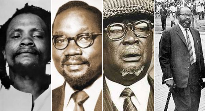 Kenyan freedom fighters (R to L): Dedan Kimathi, Masinde Muliro, Jaramogi Oginga Odinga and Bildad Kaggia