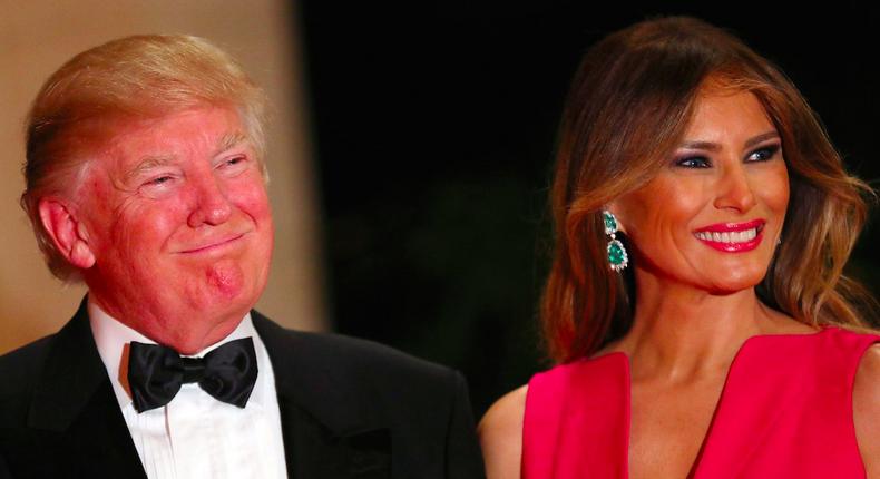 President Donald Trump and first lady Melania Trump at the 60th Annual Red Cross Gala at the Mar-a-Lago club in Palm Beach, Florida, on February 4.