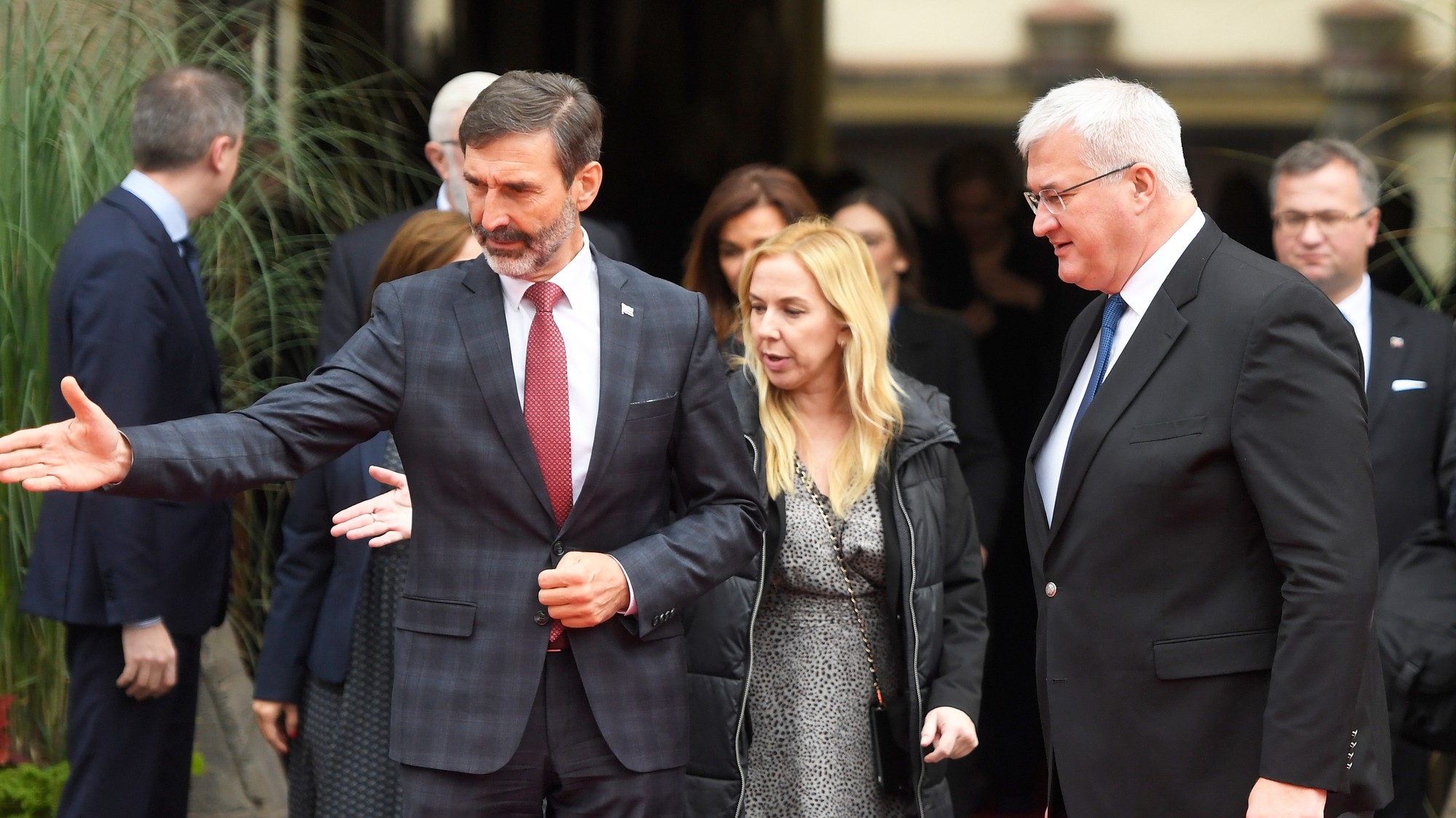 Vpravo ukrajinský minister zahraničných vecí Andrij Sybiha a minister zahraničných vecí a európskych záležitostí SR Juraj Blanár (Smer-SD).