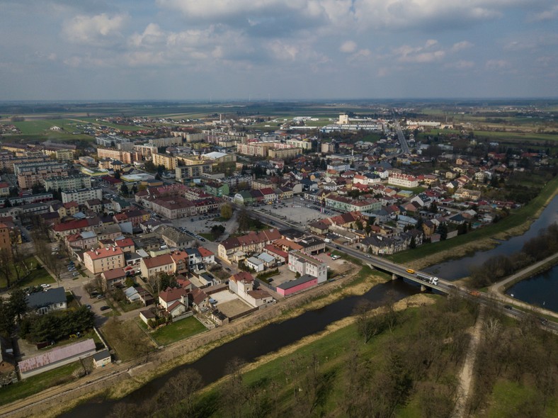 Widok na Maków Mazowiecki z nieba