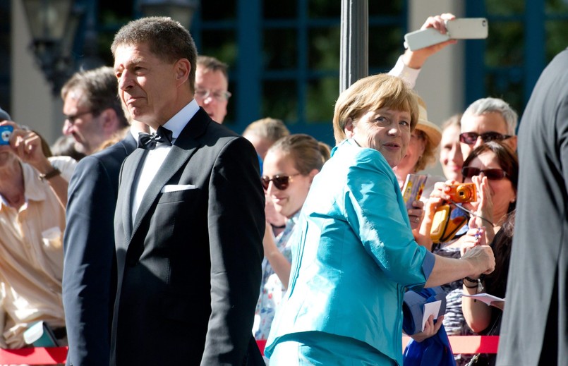 Angela Merkel i jej mąż Joachim Sauer na Festiwalu Wagnerowskim w Bayreuth