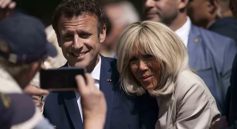 Emmanuel Macron et Brigitte Macron au Touquet, ce 24 avril 2022