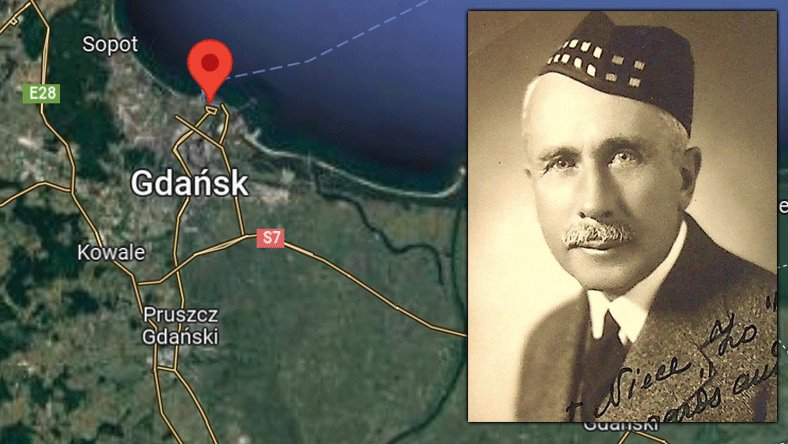 Mieczysław Jałowiecki (zdjęcie ze zbiorów Andrzeja Jałowieckiego, prawa zastrzeżone), Westerplatte (fot. Google Maps)