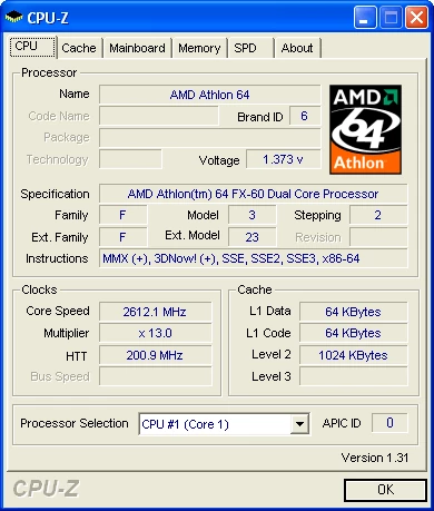 Najnowszy CPU-Z 1.31 jeszcze nie wie, że nowy procesor należy do linii FX