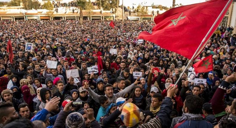 Thousands protested in Morocco's northeastern city of Jerada 