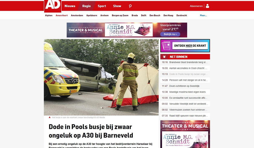 Tragiczny wypadek z udziałem polskiego busa w Holandii